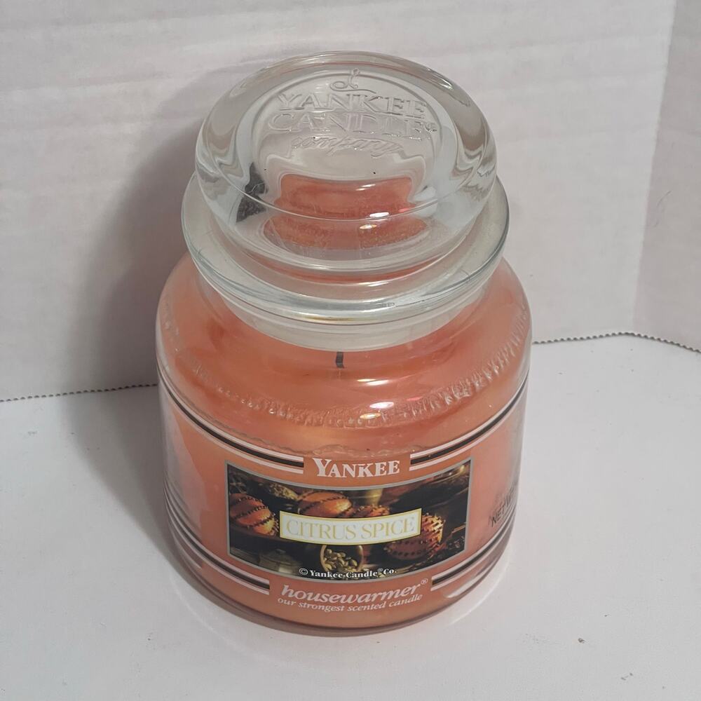 Yankee Candle Citrus Spice Candle 14,5 oz BLACK BAND RETIRED Used Great Scent!